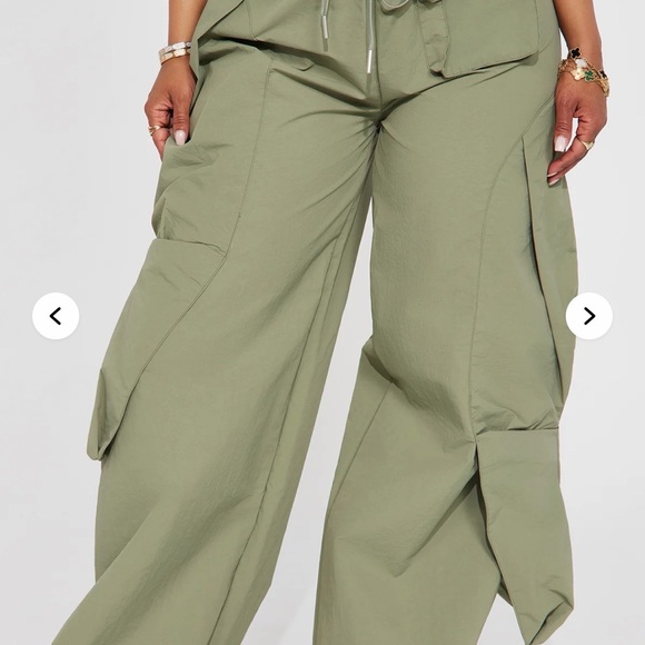 Fashion Nova Sage Green Women's Cargo Joggers - Picture 2 of 6
